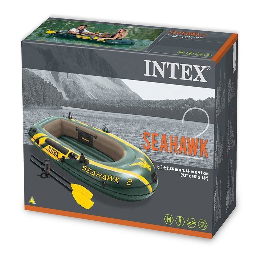 Intex Seahawk 2 Inflatable Boat for 2, Oars & Inflator at